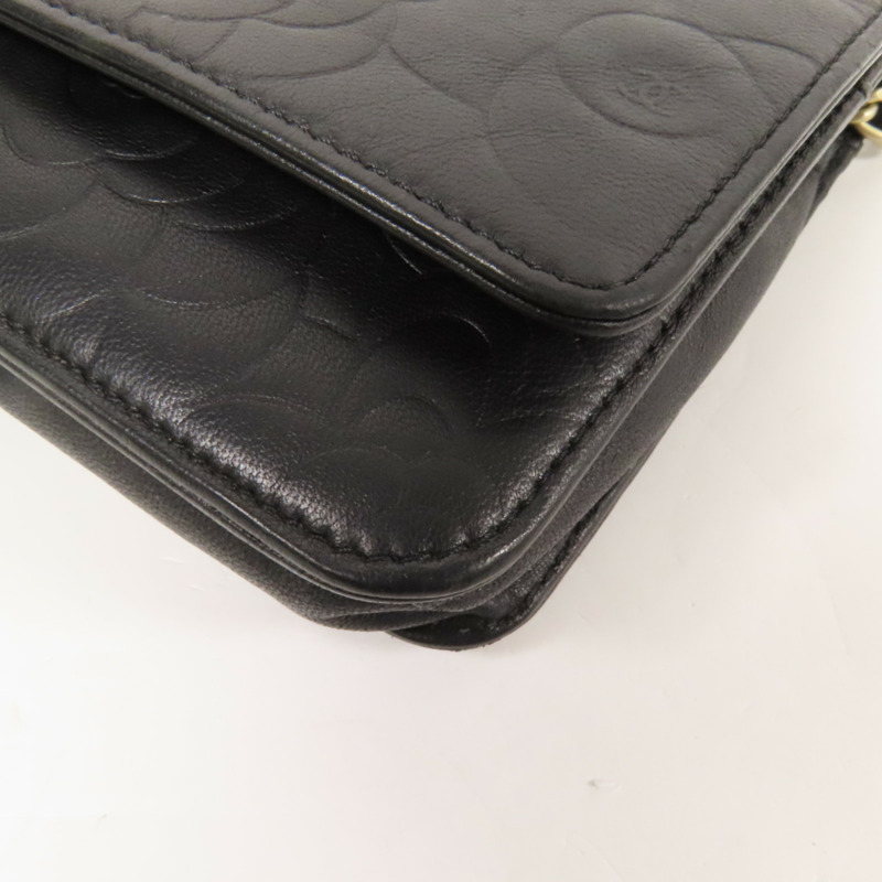 CHANEL 羊皮皮革WOC Wallet On Chain金扣鏈帶肩背袋-13