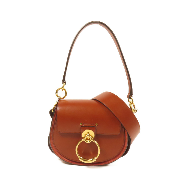 Chloe 牛皮皮革Tess金扣手挽肩背兩用袋-0