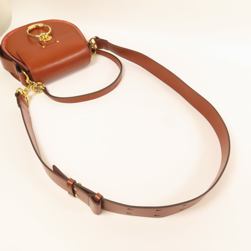 Chloe 牛皮皮革Tess金扣手挽肩背兩用袋-4