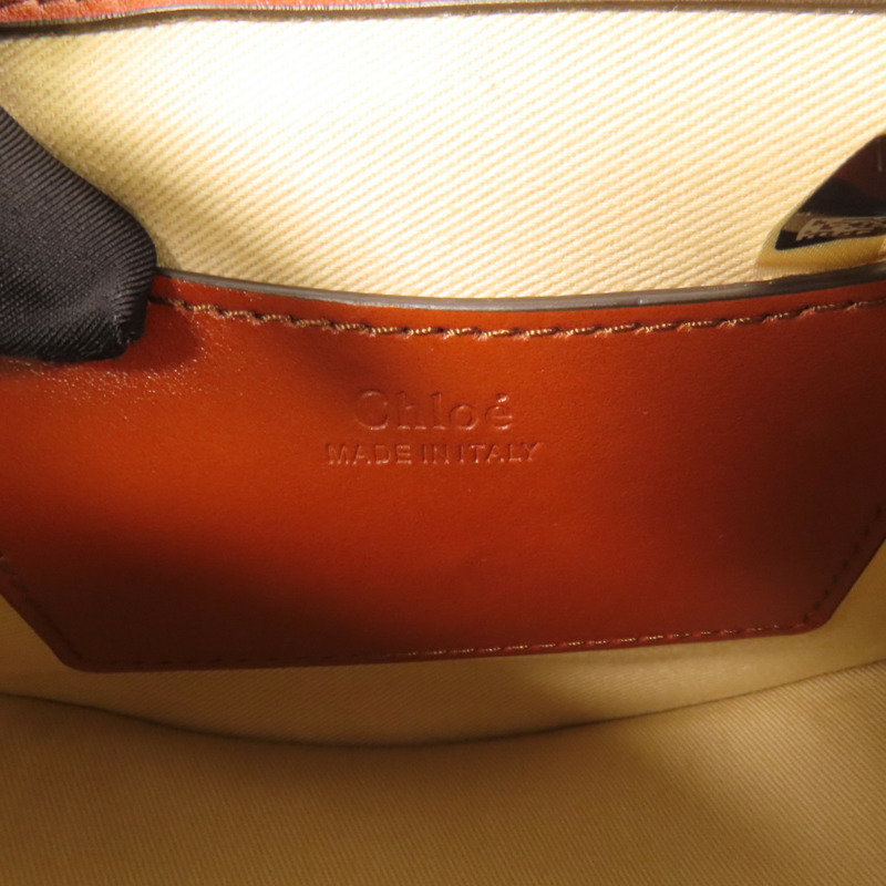 Chloe 牛皮皮革Tess金扣手挽肩背兩用袋-9