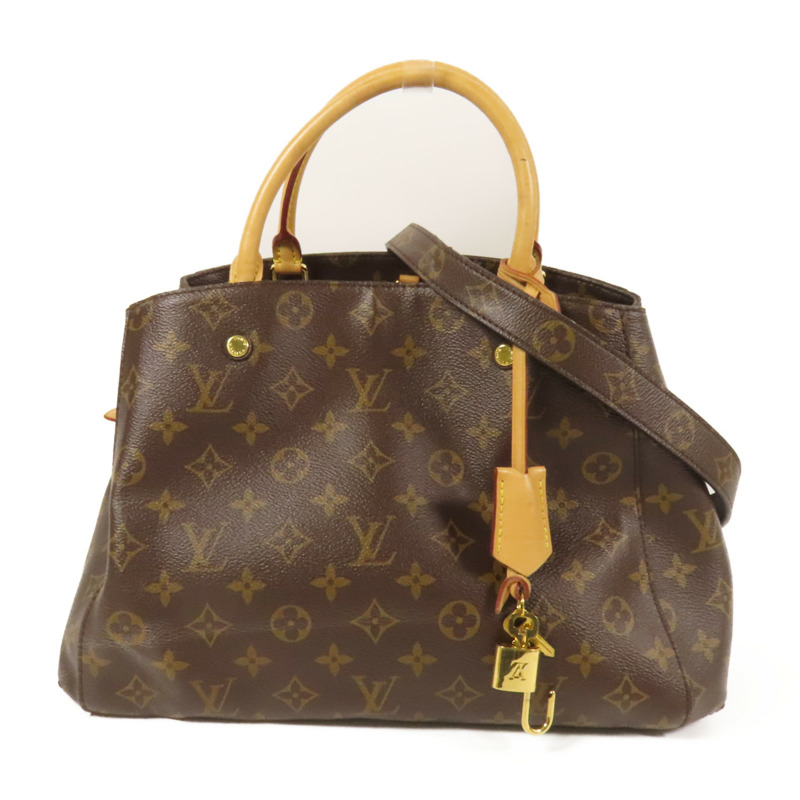 LOUIS VUITTON Monogram Montaigne MM金扣手挽肩背兩用袋-0