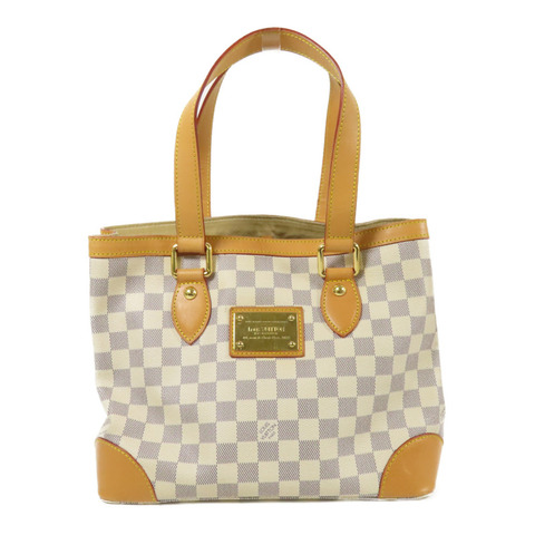 LOUIS VUITTON Damier Azur Hampstead PM金扣手挽袋