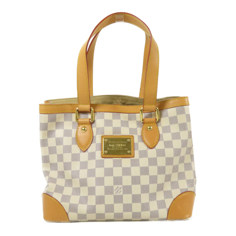LOUIS VUITTON Damier Azur Hampstead PM金扣手挽袋-0