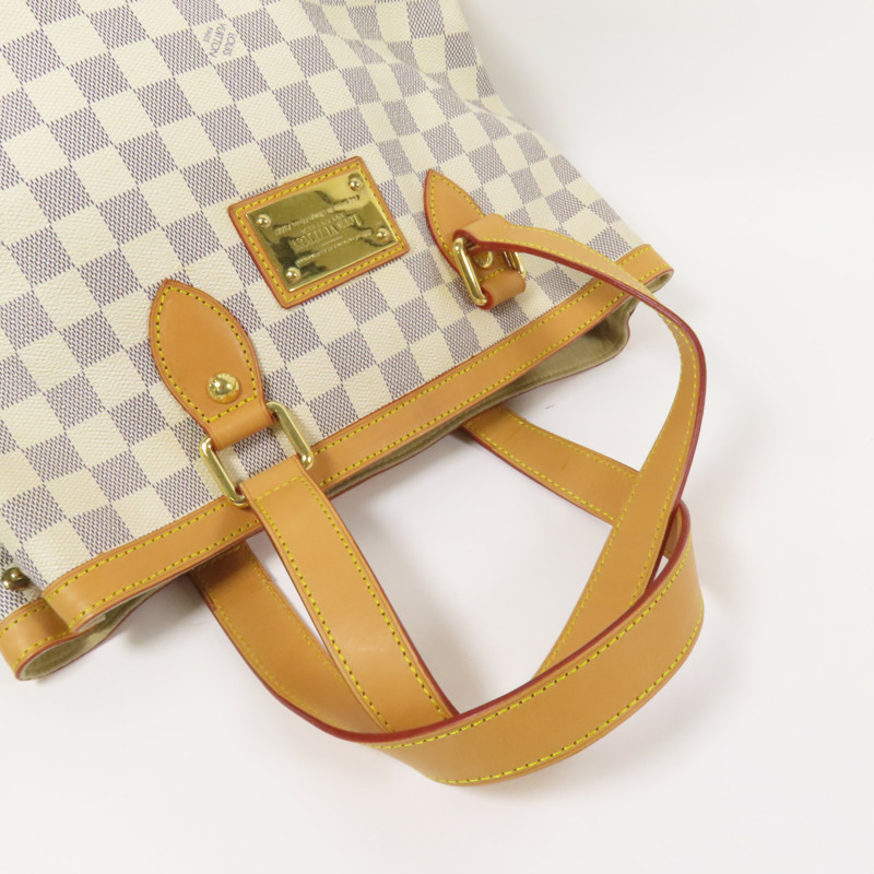 LOUIS VUITTON Damier Azur Hampstead PM金扣手挽袋-4