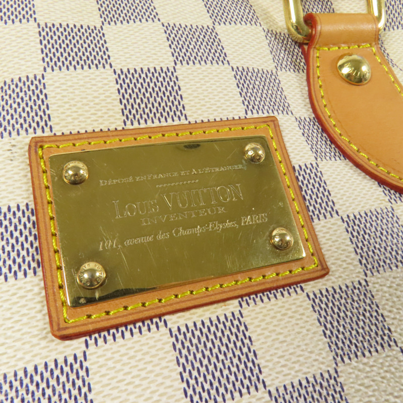 LOUIS VUITTON Damier Azur Hampstead PM金扣手挽袋-6