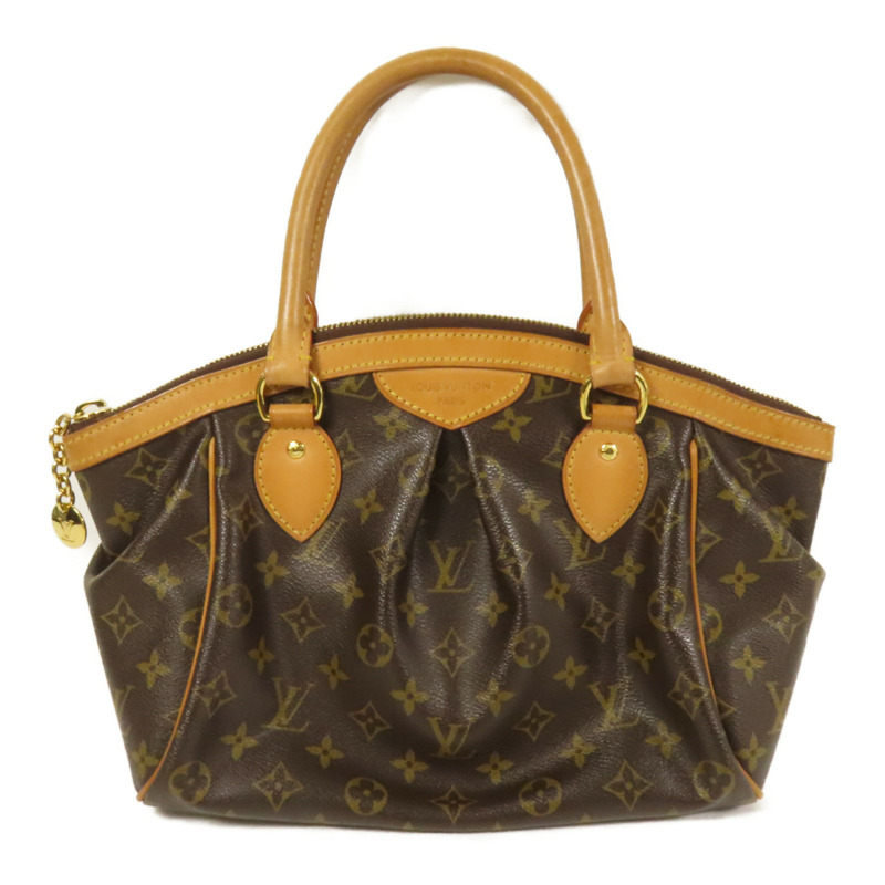 LOUIS VUITTON Monogram Tivoli PM金扣手挽袋棕色-0