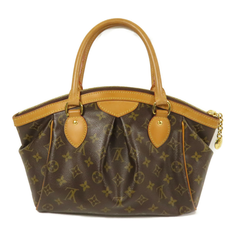 LOUIS VUITTON Monogram Tivoli PM金扣手挽袋棕色-1