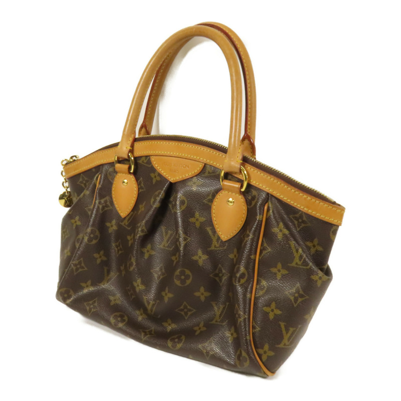 LOUIS VUITTON Monogram Tivoli PM金扣手挽袋棕色-2