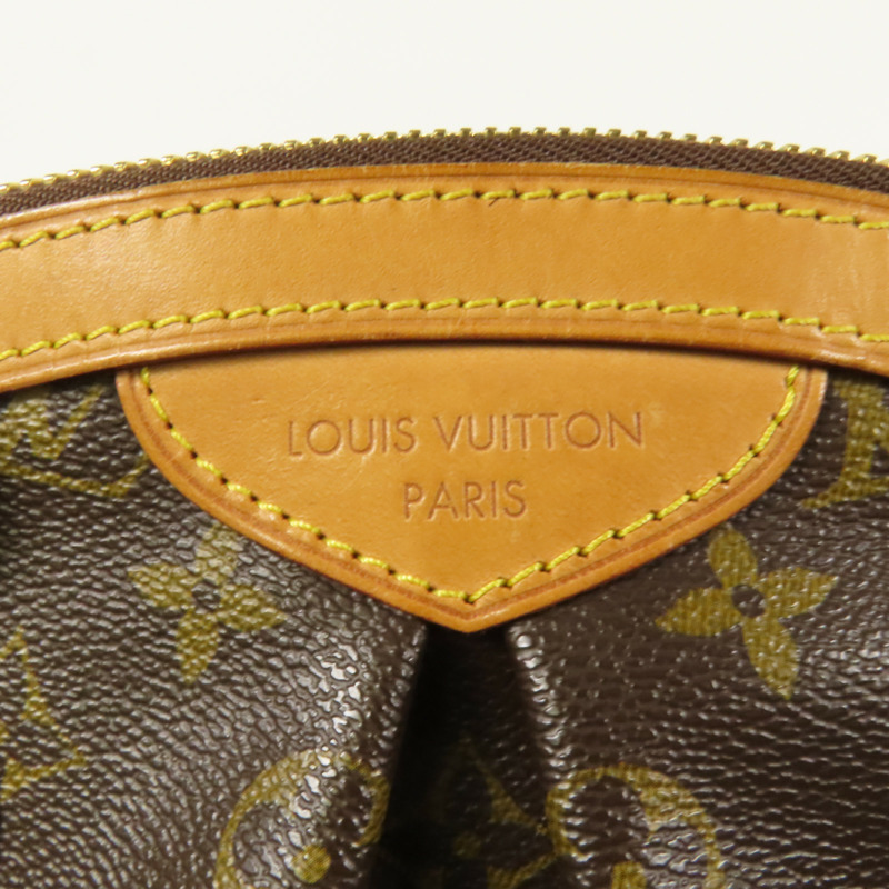 LOUIS VUITTON Monogram Tivoli PM金扣手挽袋棕色-6
