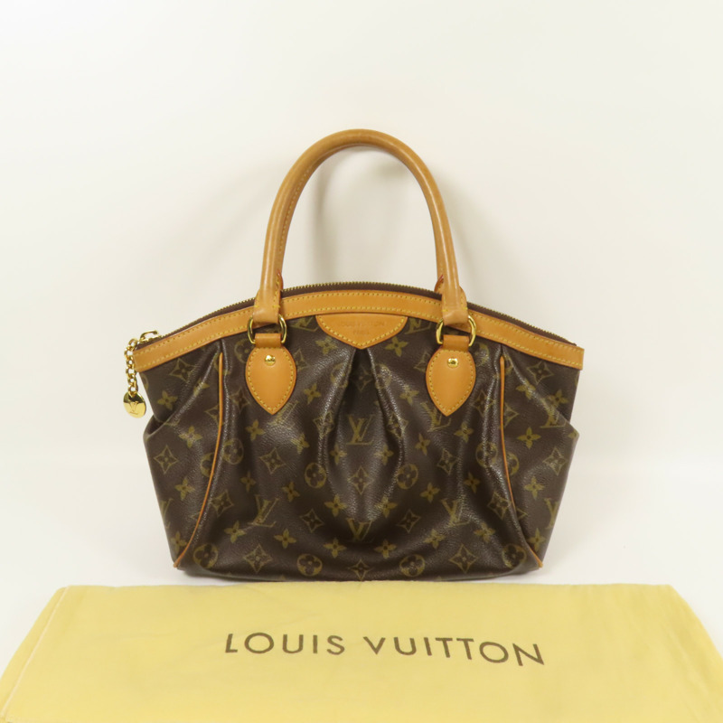 LOUIS VUITTON Monogram Tivoli PM金扣手挽袋棕色-11