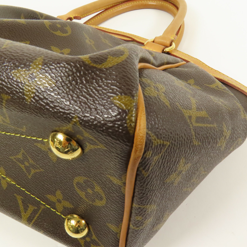 LOUIS VUITTON Monogram Tivoli PM金扣手挽袋棕色-13