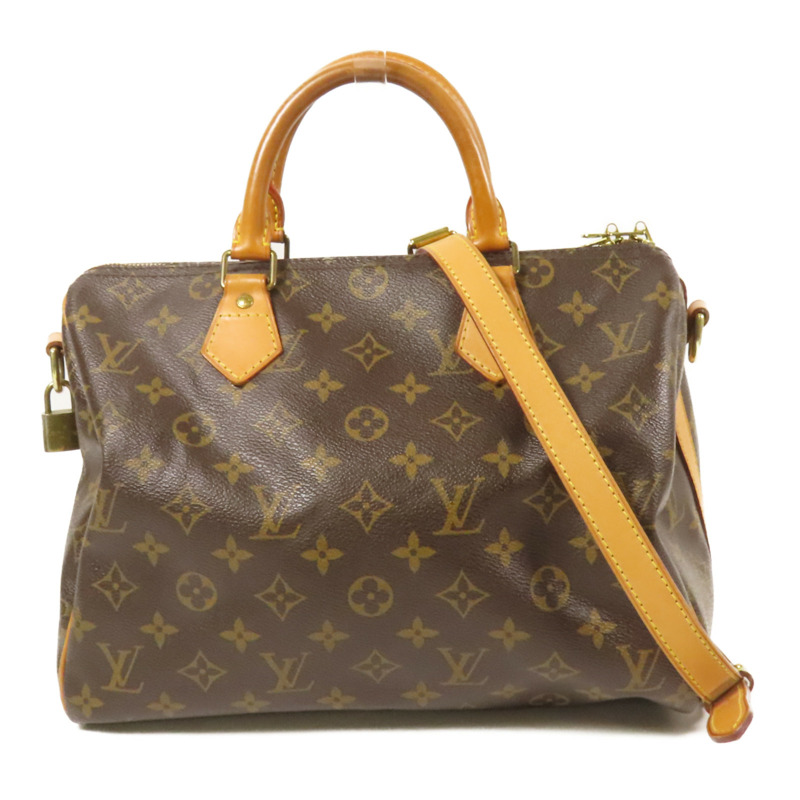 LOUIS VUITTON Monogram Speedy Bandouliere 30金扣手挽肩背兩用袋-0