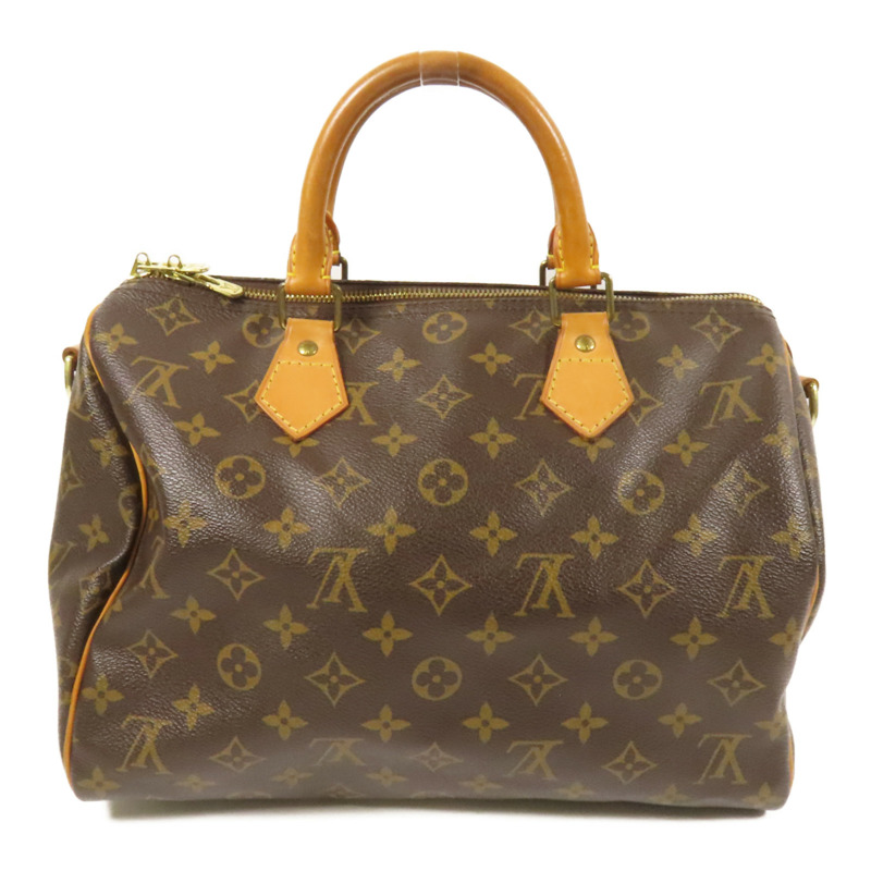 LOUIS VUITTON Monogram Speedy Bandouliere 30金扣手挽肩背兩用袋-1
