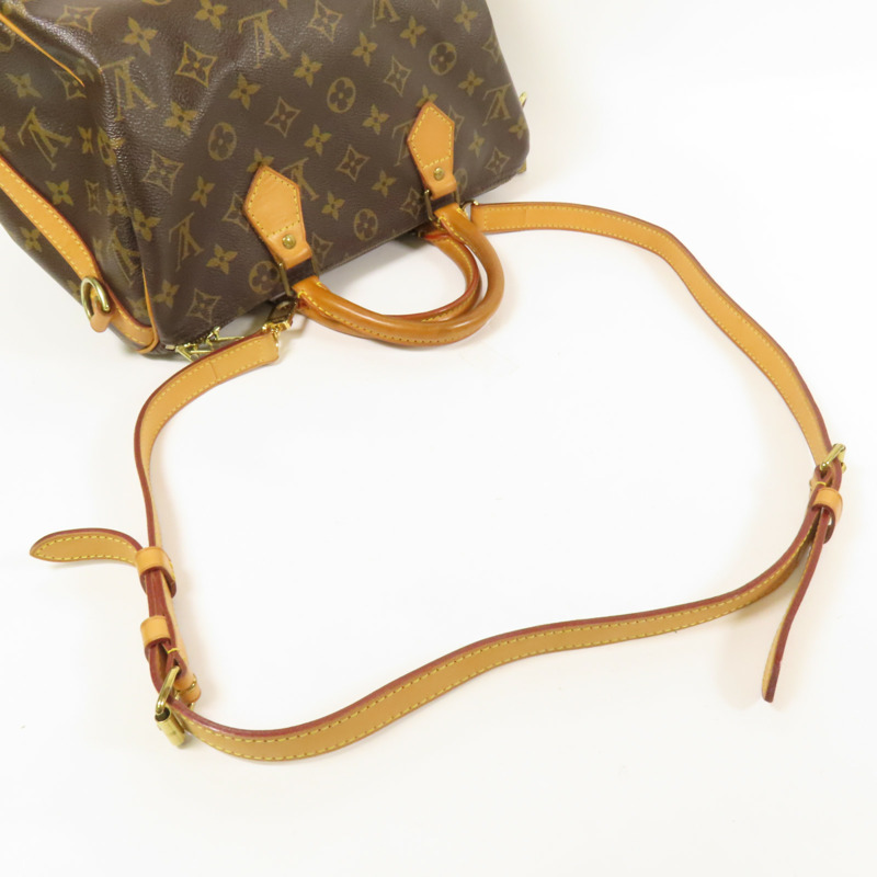 LOUIS VUITTON Monogram Speedy Bandouliere 30金扣手挽肩背兩用袋-4
