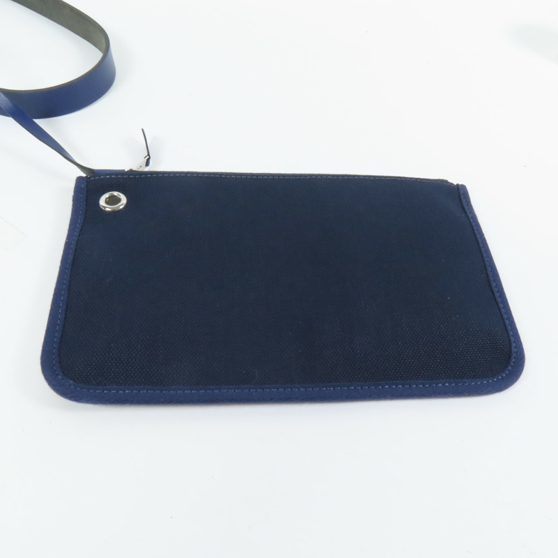 HERMES 帆布Herbag PM銀扣手挽肩背兩用袋Maue/Bleu-6