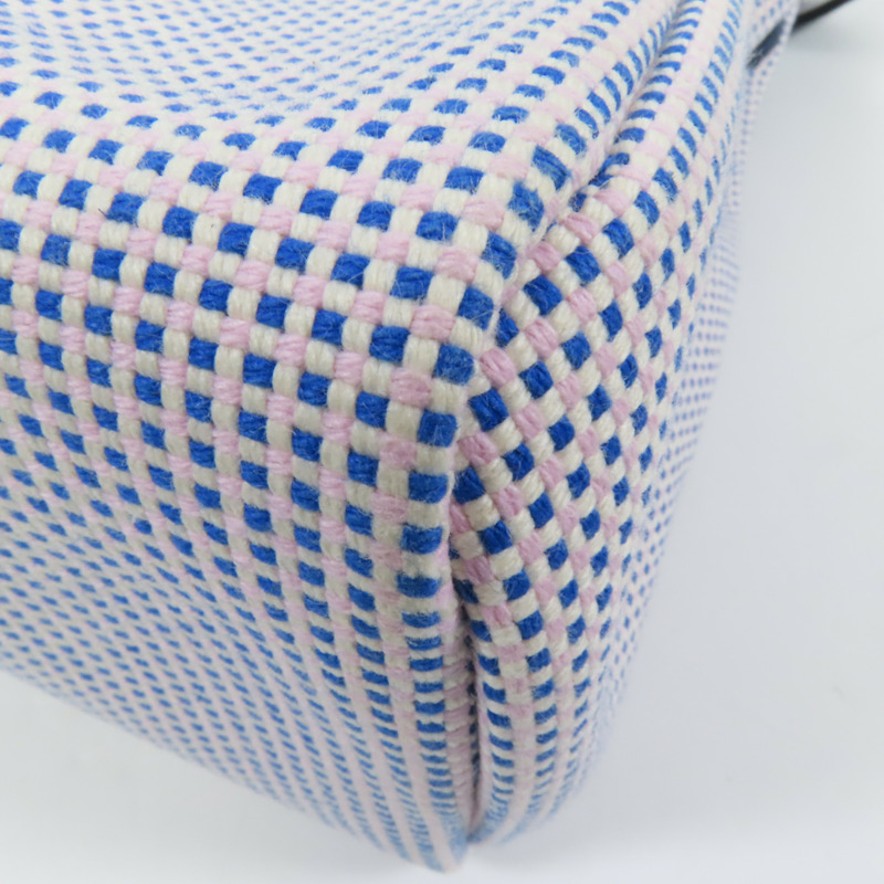 HERMES 帆布Herbag PM銀扣手挽肩背兩用袋Maue/Bleu-16