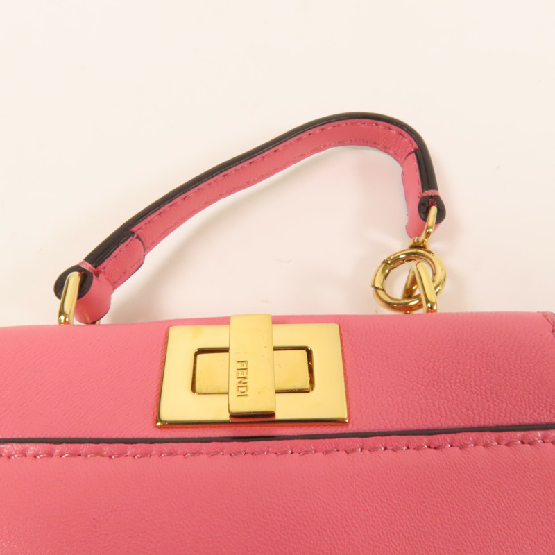 FENDI 牛皮皮革Micro Peekaboo金扣肩背袋-6