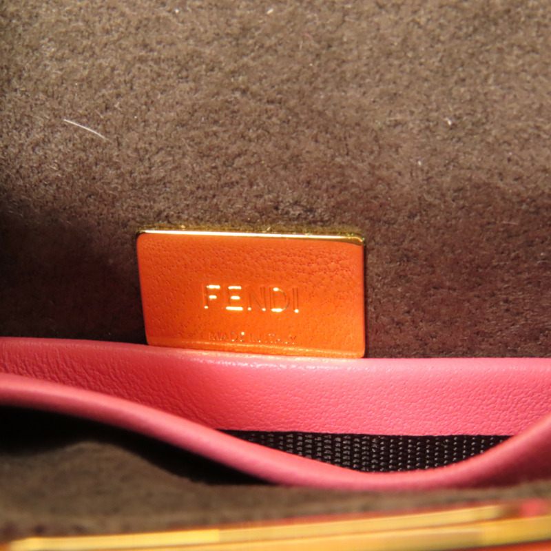 FENDI 牛皮皮革Micro Peekaboo金扣肩背袋-9