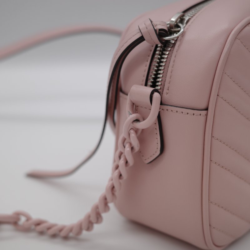 超級新🌟【 🇯🇵日本限量色🌸小編推薦 】Gucci 古馳 Marmont 全粉色 櫻花粉 牛皮 拉鍊 相機包-7