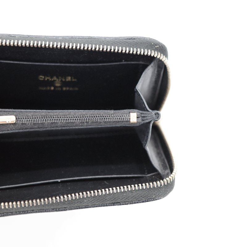 Chanel 香奈兒 CC Logo  黑色牛皮 拉鍊錢包 零錢包 卡包-4
