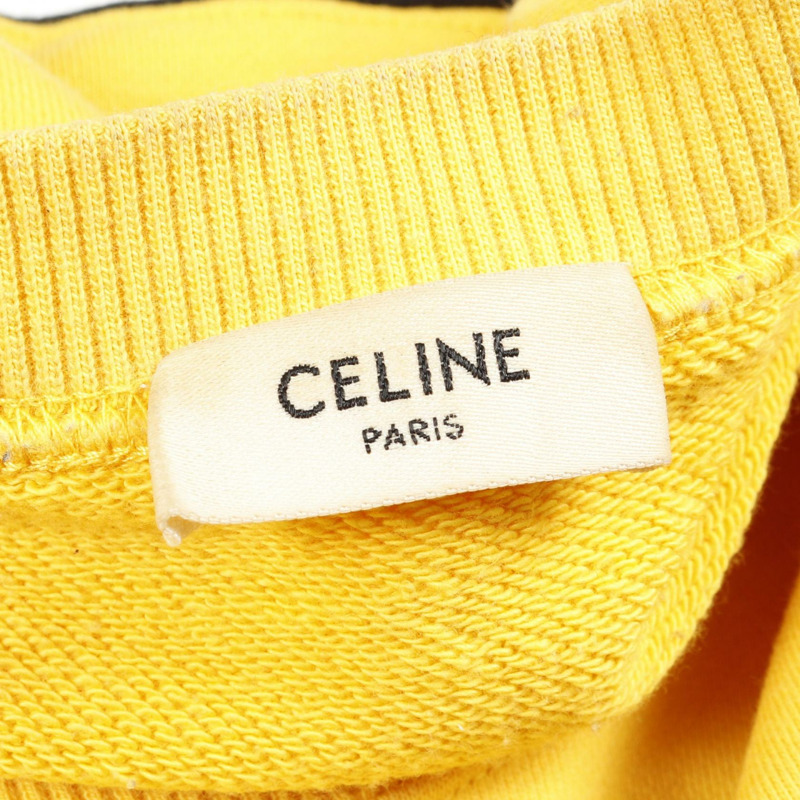 CELINE 男士套頭衛衣 L 碼 2Y38A670Q 純棉 黃色 黑色 二手-2