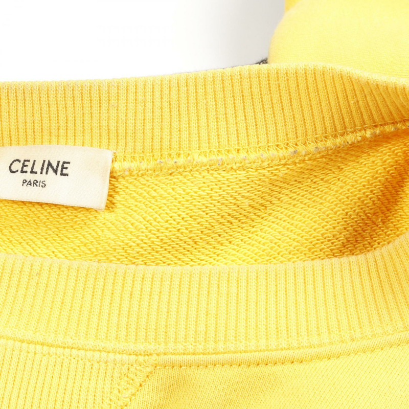 CELINE 男士套頭衛衣 L 碼 2Y38A670Q 純棉 黃色 黑色 二手-4