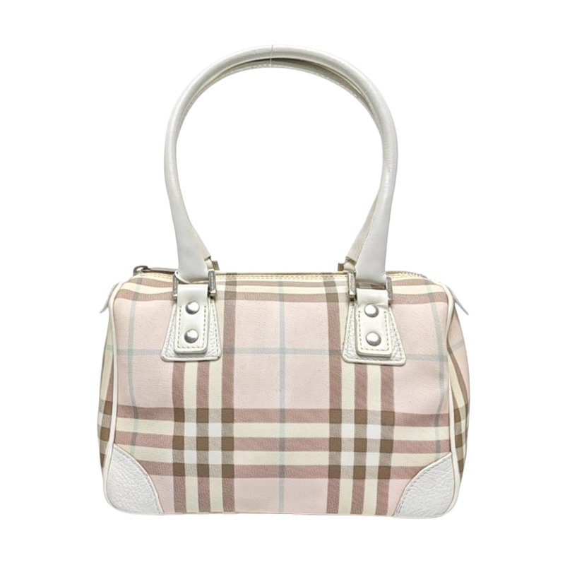 BURBERRY LONDON 淺粉色塗層帆布手提包-0