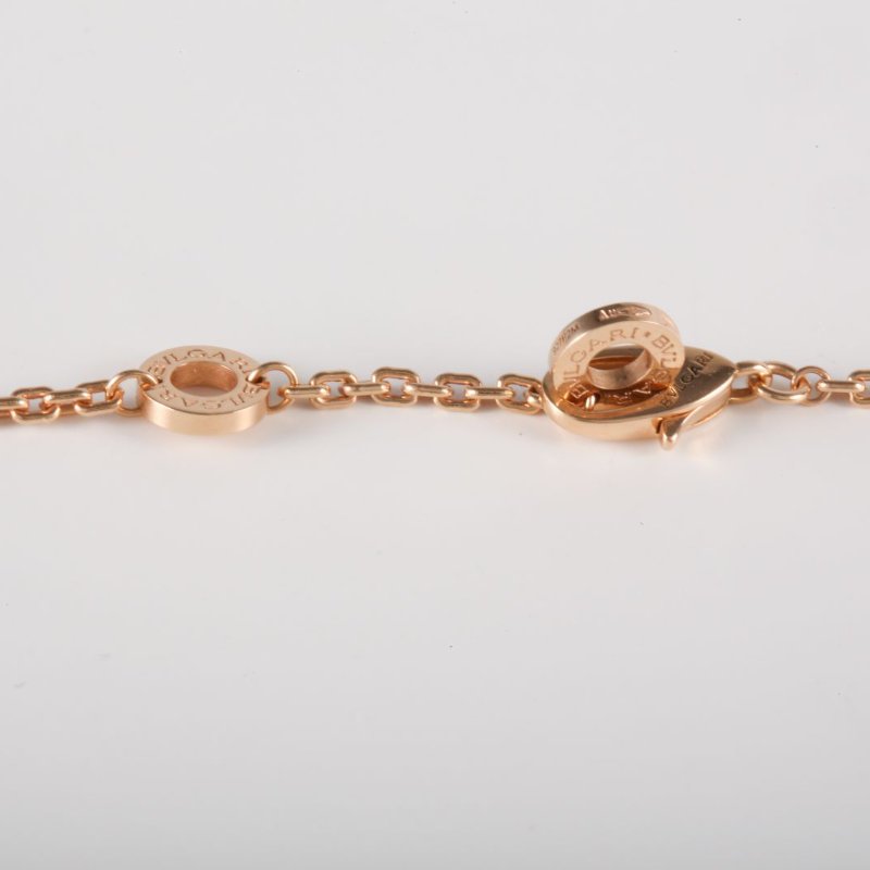 BVLGARI SerpentiViper三圈蛇頭項鏈滿鑽18K玫瑰金/鑽石項鏈玫瑰金項鍊-3