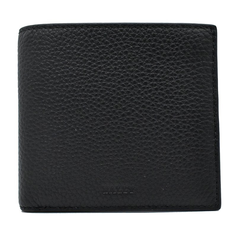 【門市全新現貨】BALLY 燙印LOGO荔枝牛皮八卡對開短夾(附原廠紙盒)-4