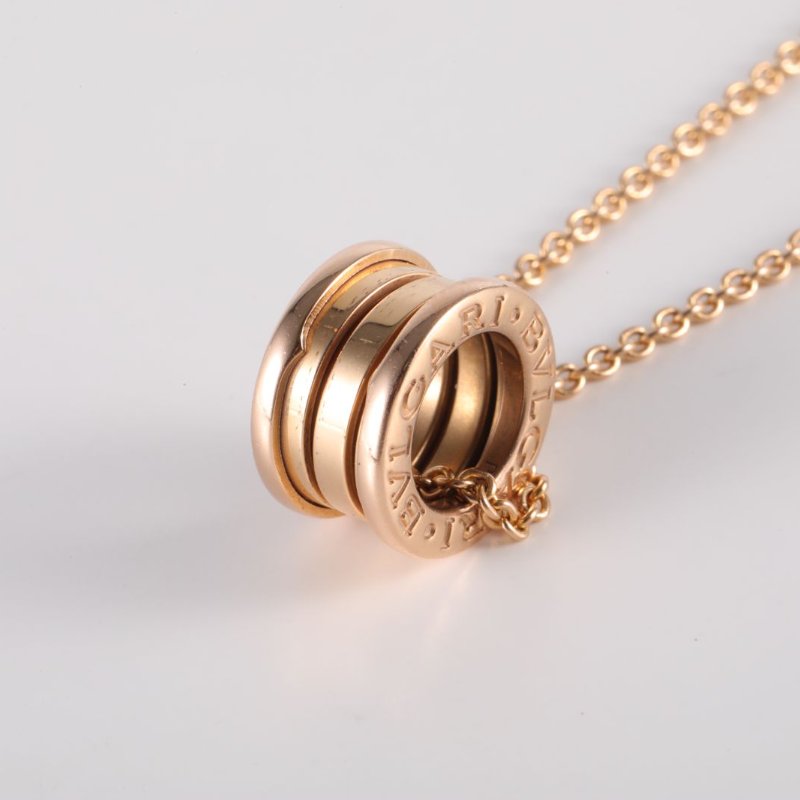 BVLGARI B.ZERO1彈簧項鏈三環扣18K玫瑰金項鏈玫瑰金項鍊-1