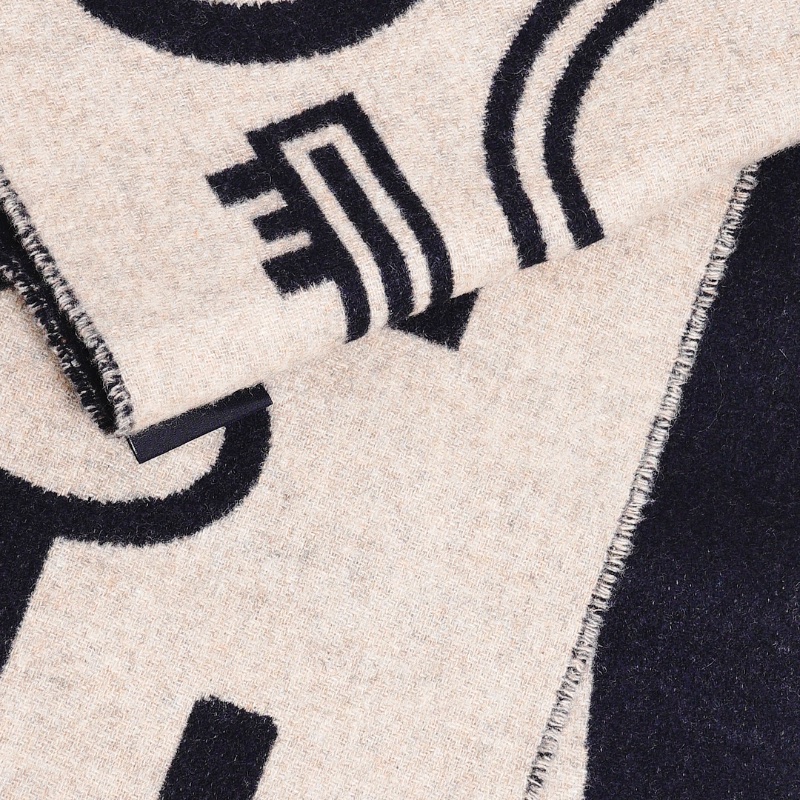 Hermes Casaque Porte-Clefs 喀什米爾圍巾 深藍色-1