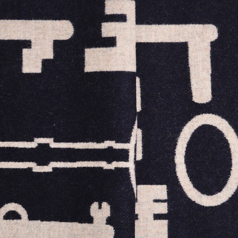 Hermes Casaque Porte-Clefs 喀什米爾圍巾 深藍色-13