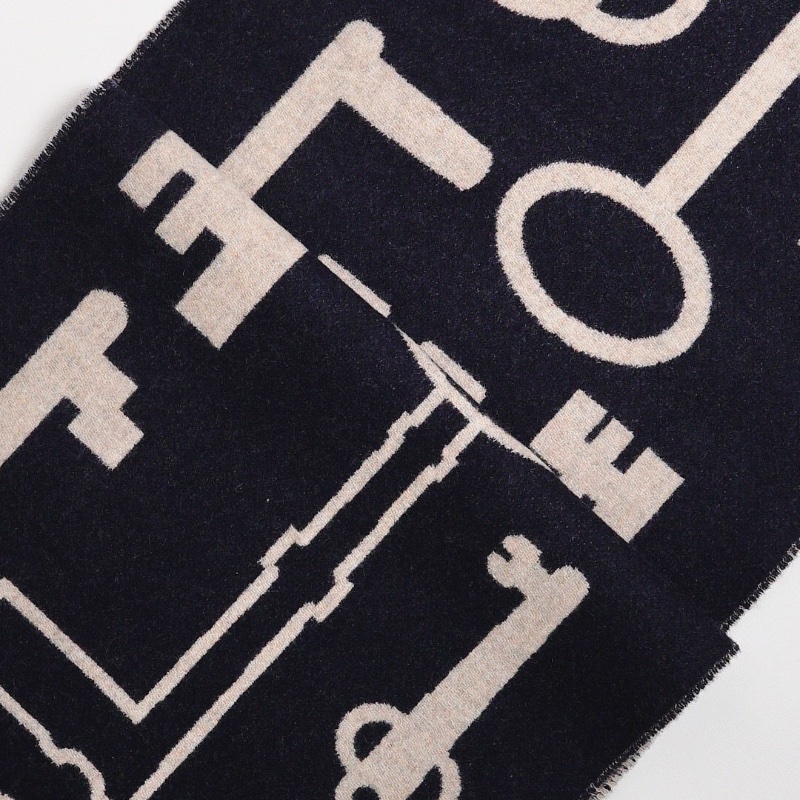 Hermes Casaque Porte-Clefs 喀什米爾圍巾 深藍色-14