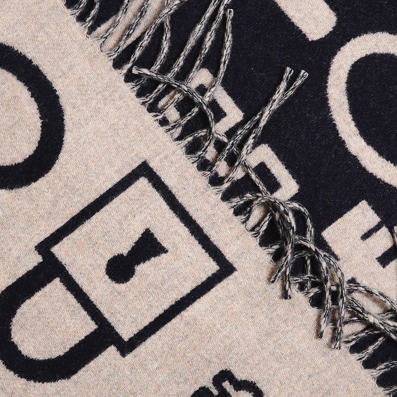 Hermes Casaque Porte-Clefs 喀什米爾圍巾 深藍色-16