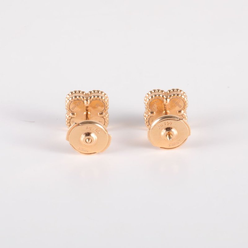 Van Cleef & Arpels SweetAlhambra小號單花耳釘18K玫瑰金/紅玉髓玫瑰金耳環-2
