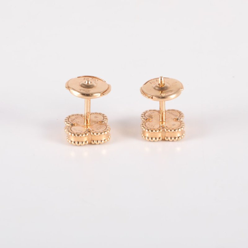 Van Cleef & Arpels SweetAlhambra小號單花耳釘18K玫瑰金/紅玉髓玫瑰金耳環-3