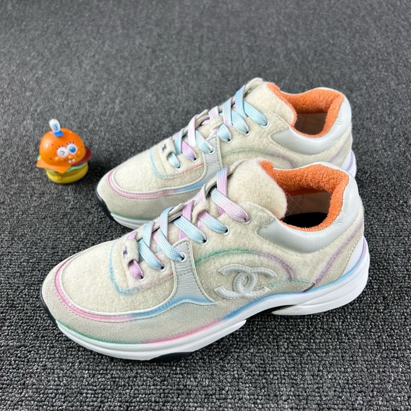 Chanel香奈兒絨面彩色運動鞋 尺碼：37-0