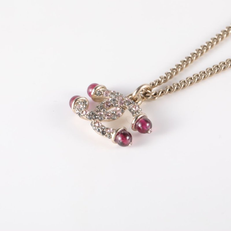 CHANEL 合金彩寶雙c珍珠項鏈項鍊-1