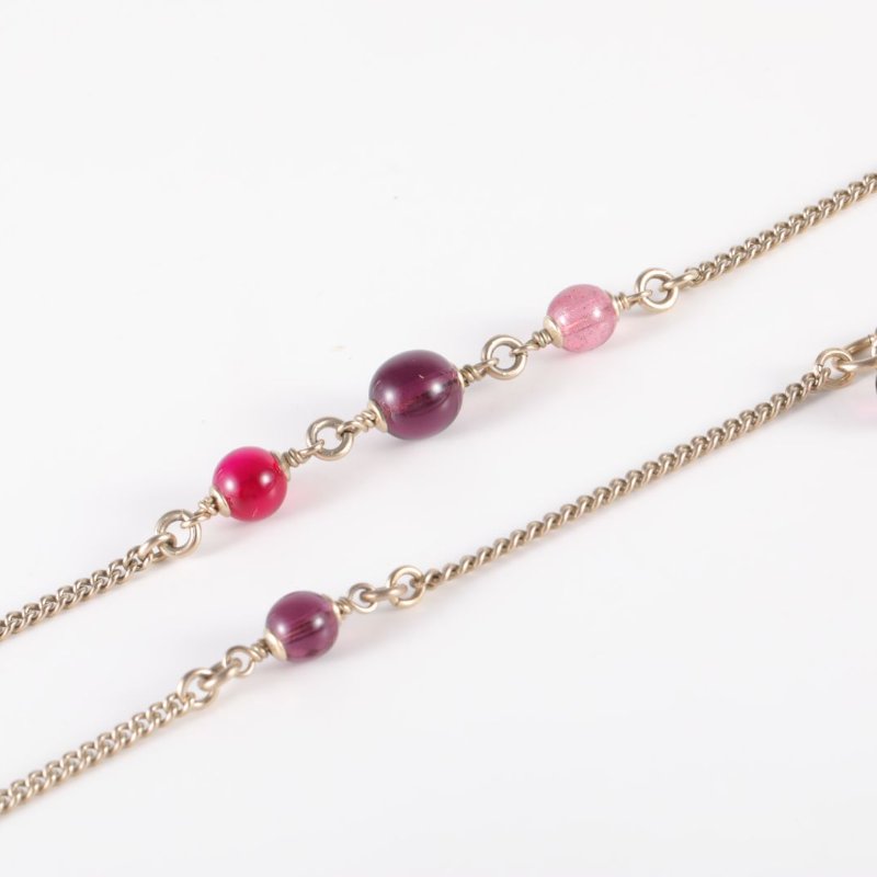 CHANEL 合金彩寶雙c珍珠項鏈項鍊-3