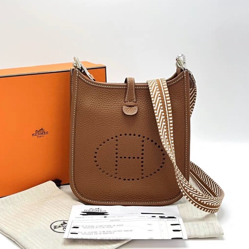 HERMES 金棕銀 mini伊芙琳肩背斜背包18*19.5*5.5 98新配件盒子塵袋購證-1