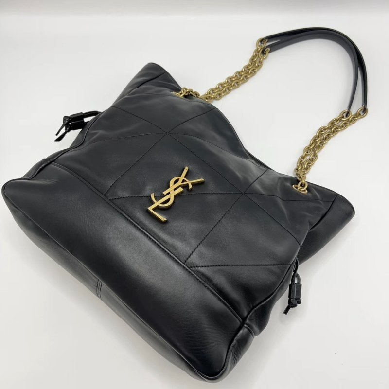 YSL 新款黑金羊皮福袋托特子母肩背斜背包 30*28*8 98新配件購證塵袋-4