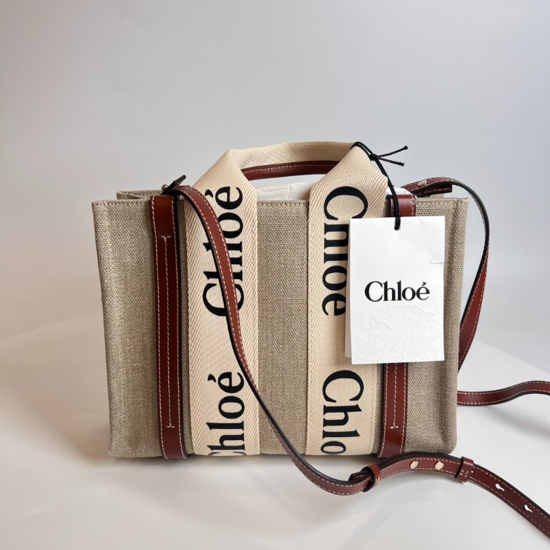 全新品 CHLOE 棕色 WOODY 小號-0