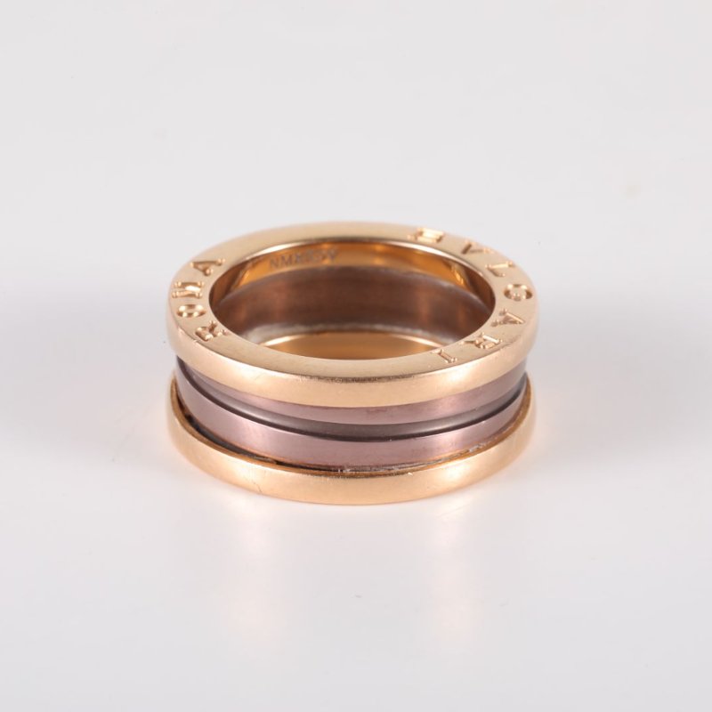 BVLGARI 18K玫瑰金玫瑰金B.ZERO1雙環彈簧戒指古銅色18K18K戒指-4