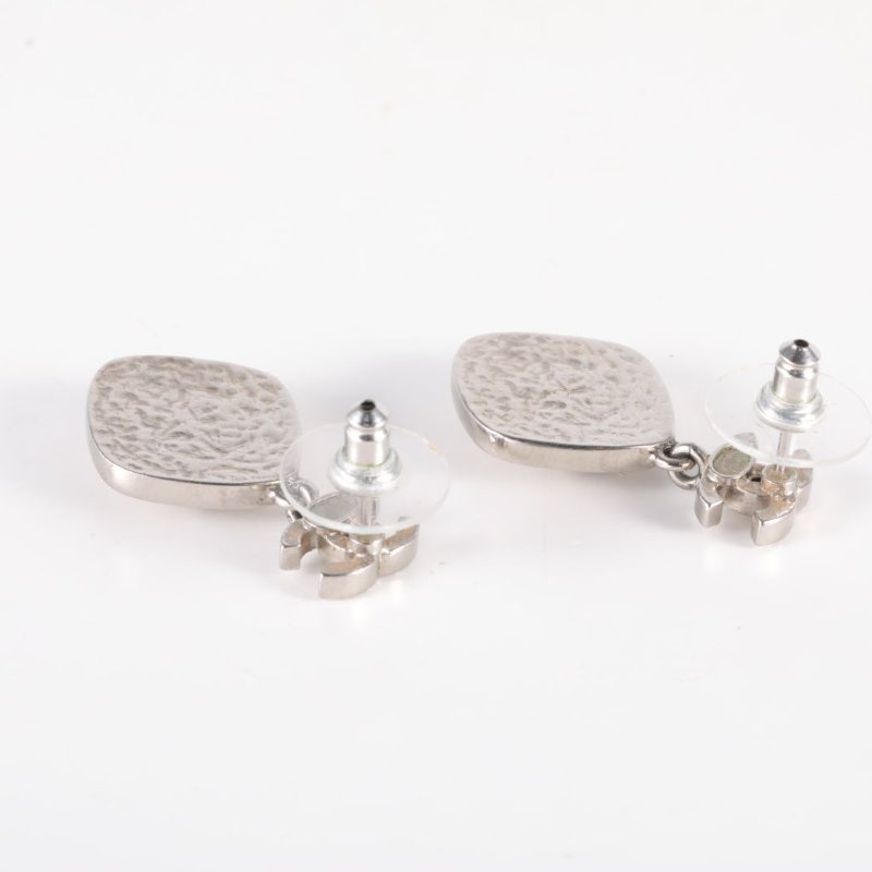 CHANEL 合金21B菱形交叉雙C耳環耳環-4