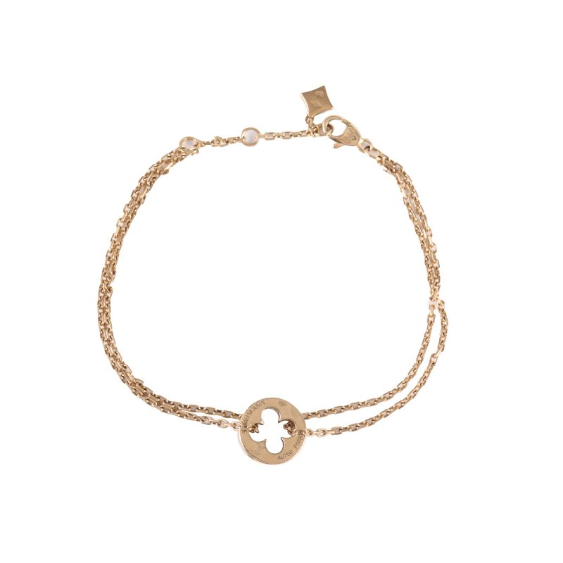 LOUIS VUITTON 18K黃金黃金LVEMPREINTE四葉草鏤空手鏈18K金18K手鍊／手環-0