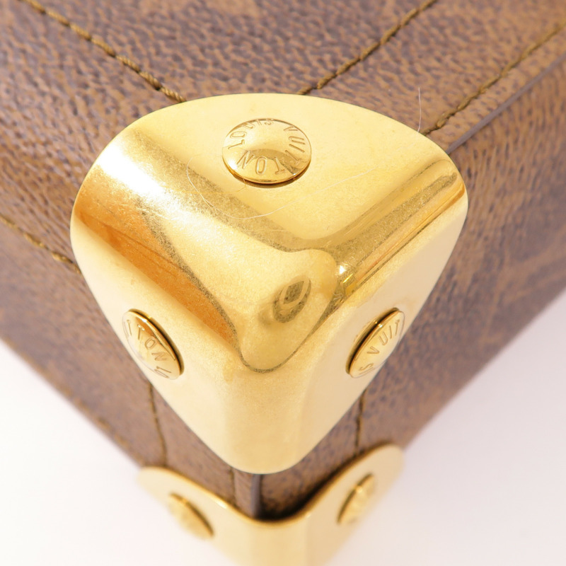 LOUIS VUITTON Monogram Dust Soul Trunk金扣手挽肩背兩用袋-7