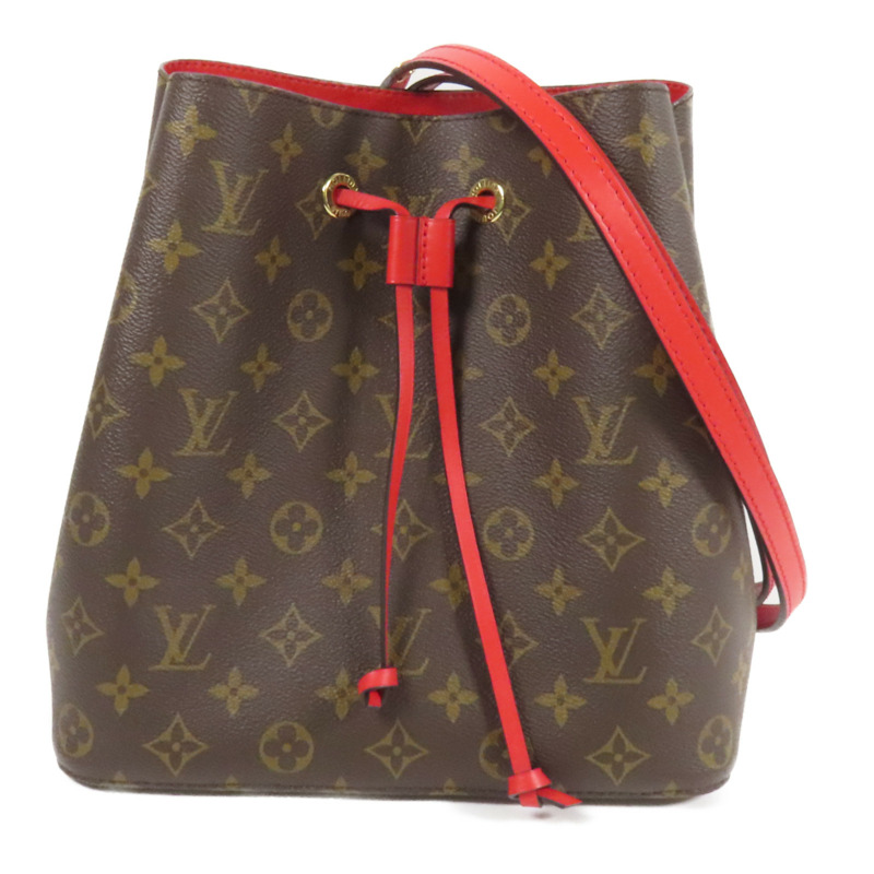 LOUIS VUITTON Monogram Neo Noe Bucket Bag金扣肩背袋Coquelicot-0