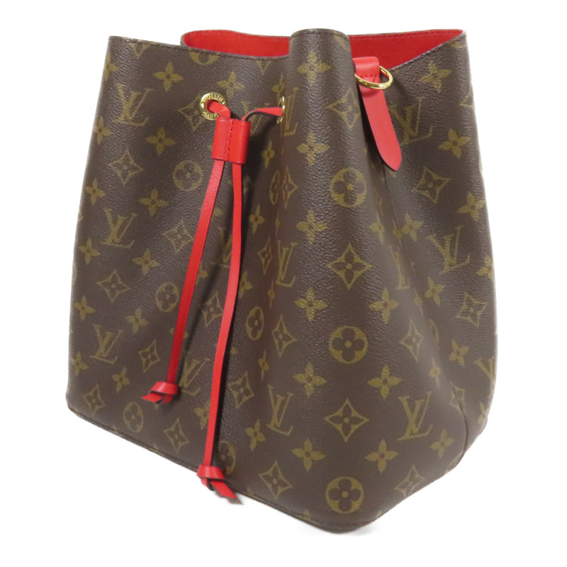 LOUIS VUITTON Monogram Neo Noe Bucket Bag金扣肩背袋Coquelicot-2