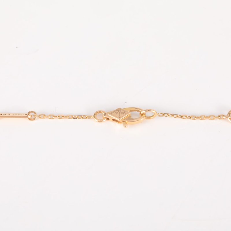 Van Cleef & Arpels SweetAlhambra小號單花項鏈新扣18K玫瑰金/紅玉髓項鏈玫瑰金項鍊-4