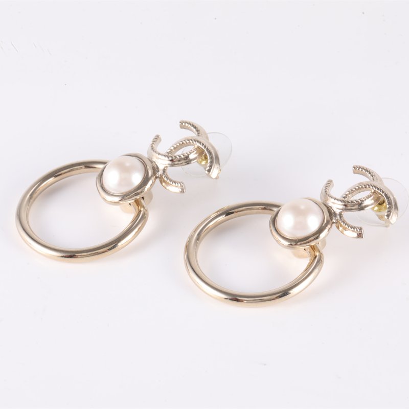 CHANEL 合金22C雙Clogo耳環耳釘耳環-1